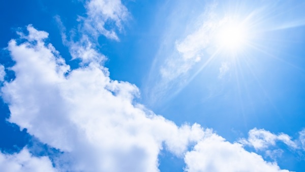 スワッグ&ドライフラワー:青い空と白い雲と太陽